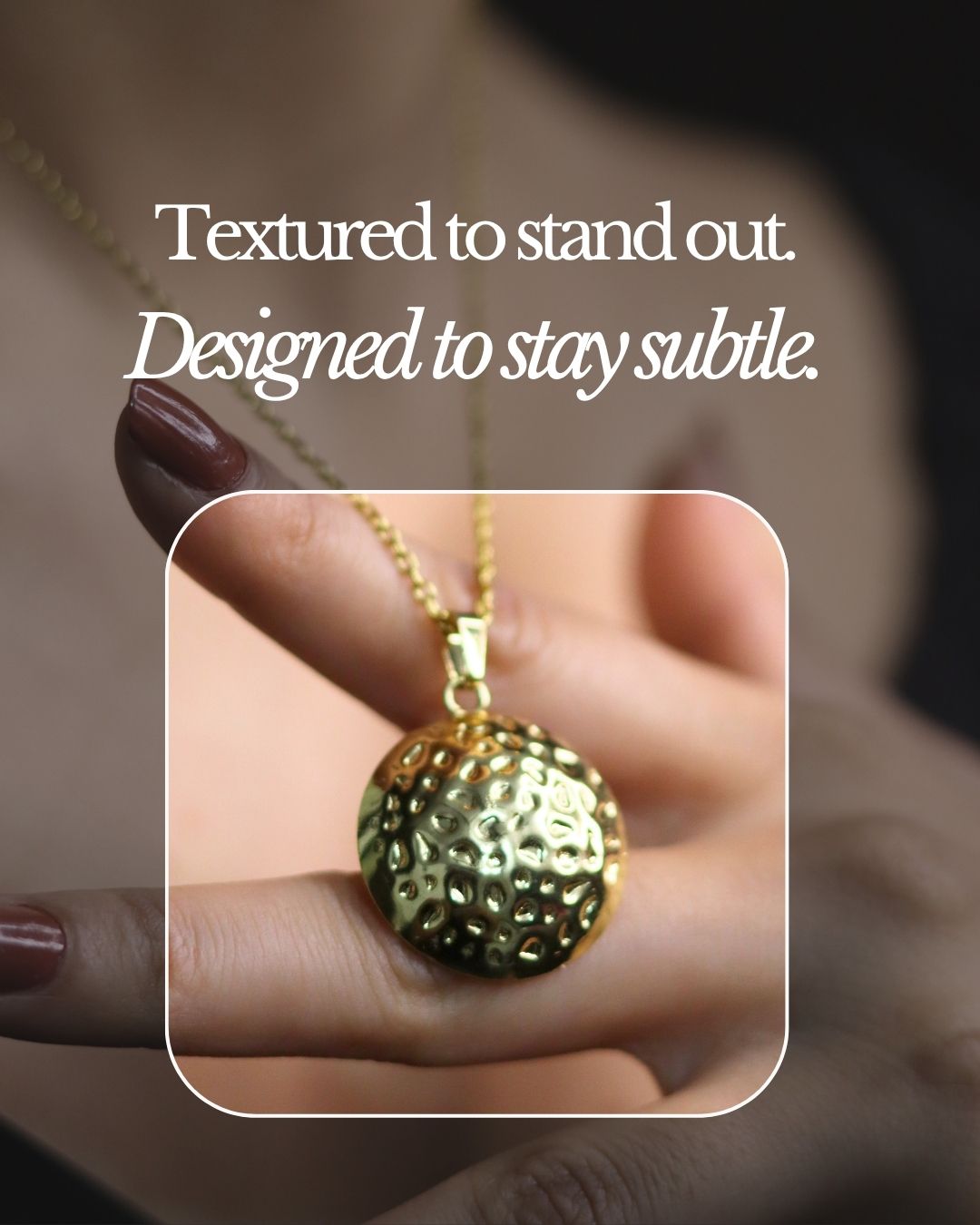 Anti Tarnish Hammered Disc Jewellery Set – Premium Long Lasting Stainless Steel Pendant & Earrings 2 Anti Tarnish Hammered Disc Jewellery