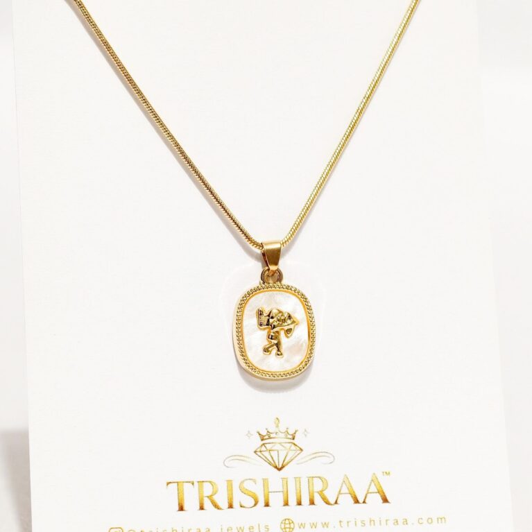 Abstract Figure Pendant Gold Necklace – Artistic Anti Tarnish Stainless Steel Chain - Trishiraa