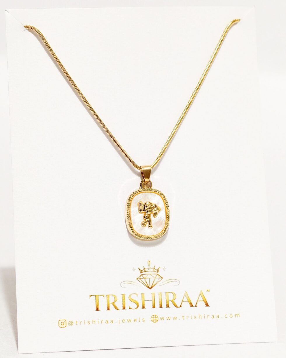 Abstract Figure Pendant Gold Necklace – Artistic Anti Tarnish Stainless Steel Chain - Trishiraa