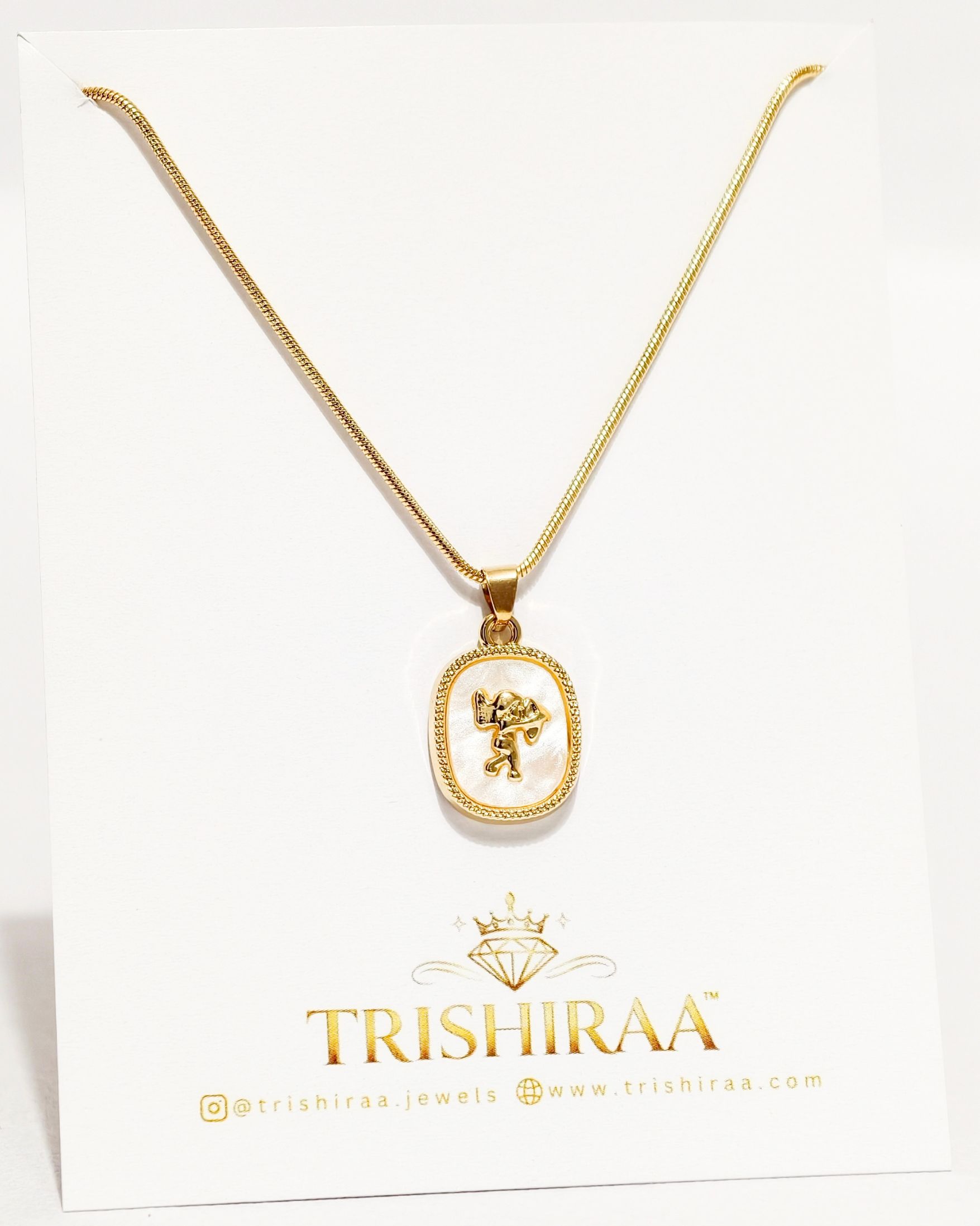 Abstract Figure Pendant Gold Necklace – Artistic Anti Tarnish Stainless Steel Chain - Trishiraa