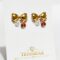 Dual Tone Bow Stud Earrings – Cute Gold Knot Design with Silver & Rose Accents - Trishiraa