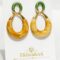 Marble Resin Drop Earrings – Chunky Statement Hoops with Gold Finish - Trishiraa (1)