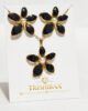 Midnight Bloom Pearl Set – Black Floral Pendant & Earrings Combo - Trishiraa