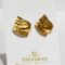 Molten Gold Texture Stud Earrings – Anti Tarnish Stainless Steel Bold Minimal Design - Trishiraa
